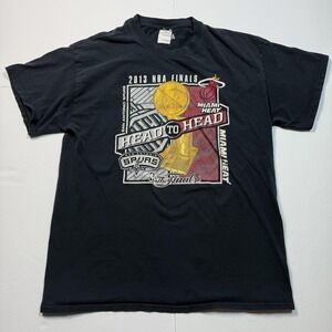Miami Heat San Antonio Spurs Shirt Mens Large Black‎ 2013 NBA Finals Basketball
